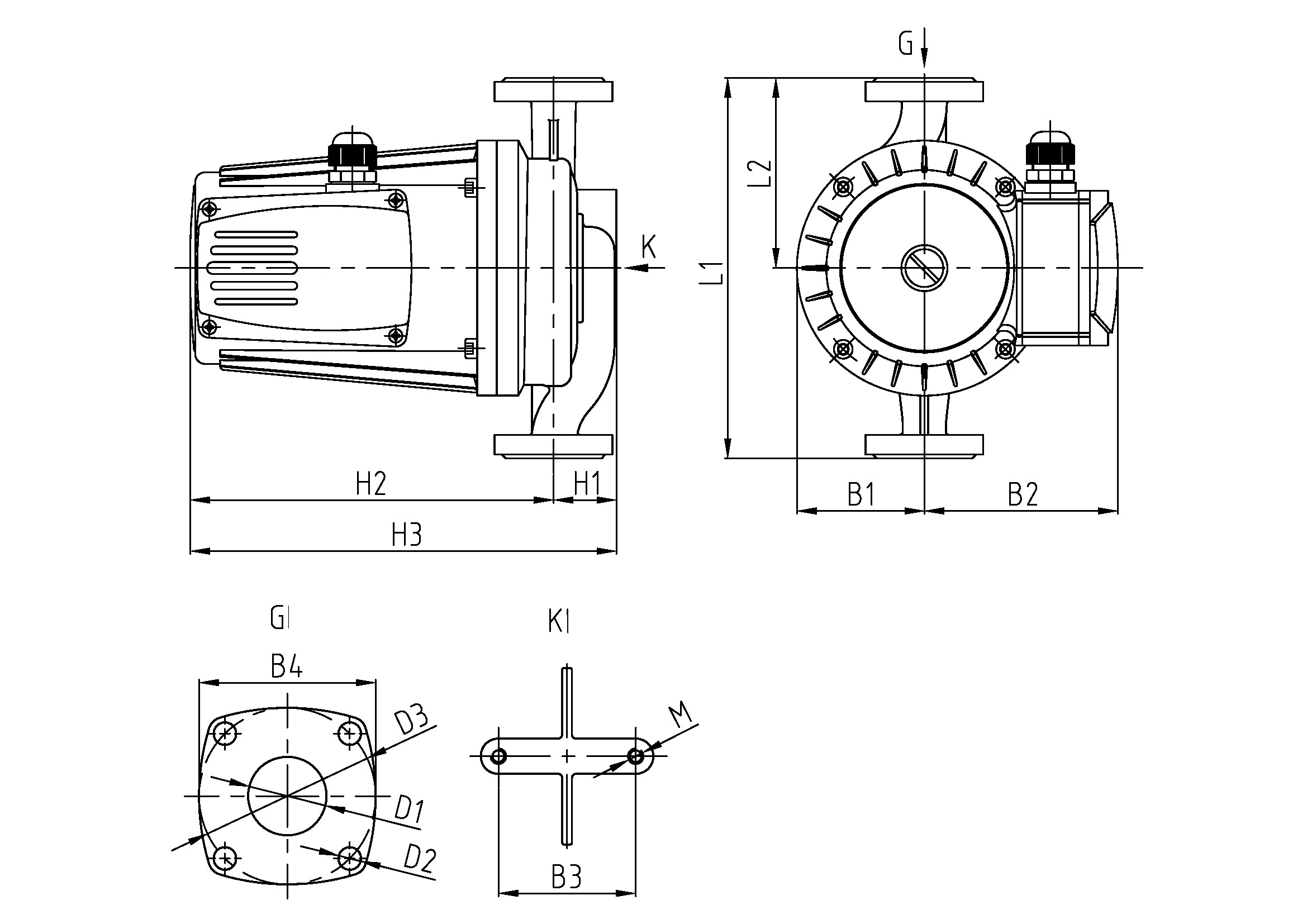Basic Pro 32-9SF three speed circulation pump with flange circulation