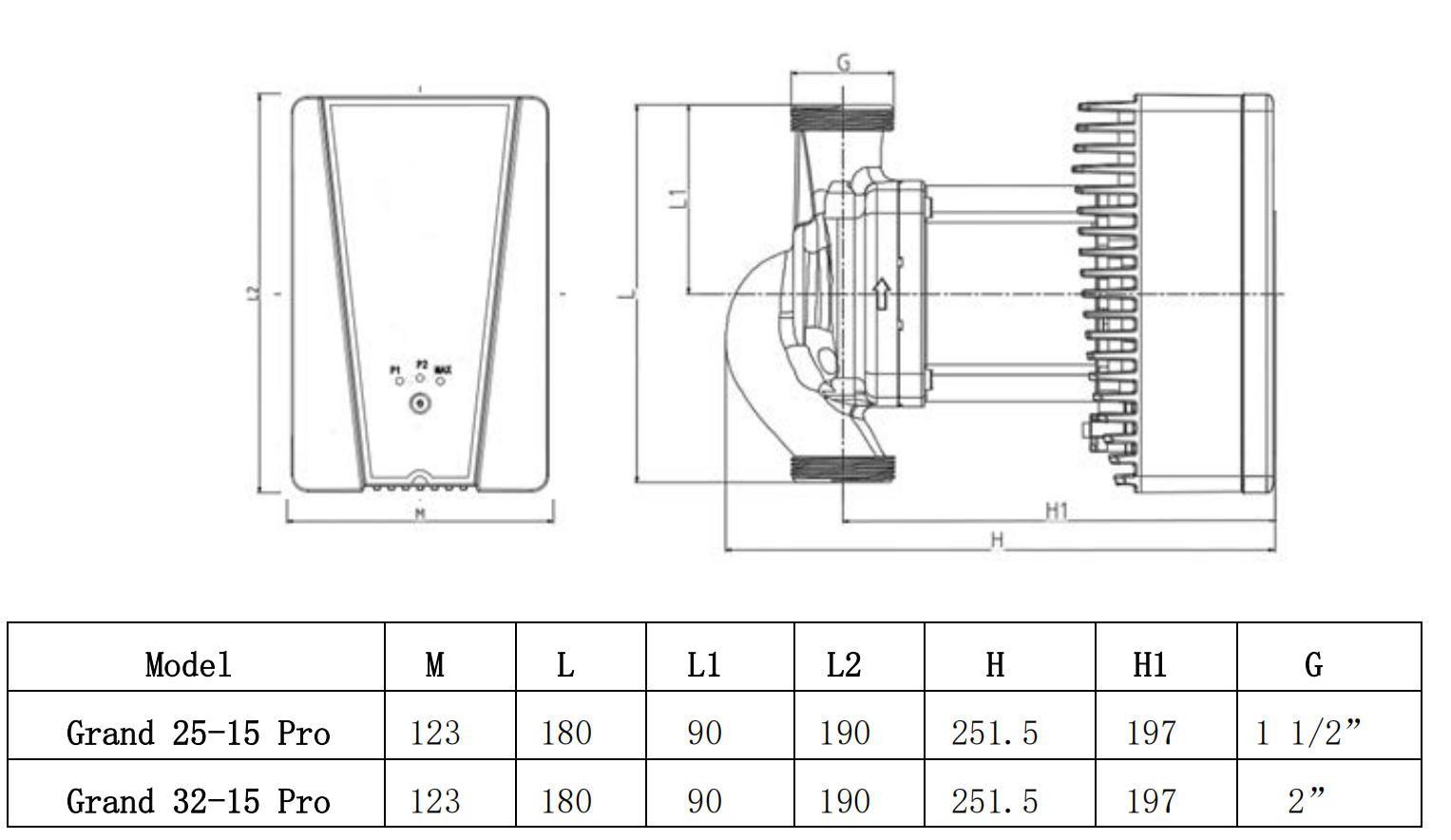 Grand 25-15 Pro Installation Drawing